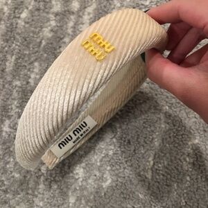 MIU MIU CREAM VELVET HEADBAND